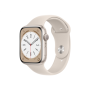 Apple Watch Series 8 Smart watches GPS (satellite) Retina LTPO OLED Touchscreen 45mm Waterproof Bluetooth Wi-Fi Starlight
