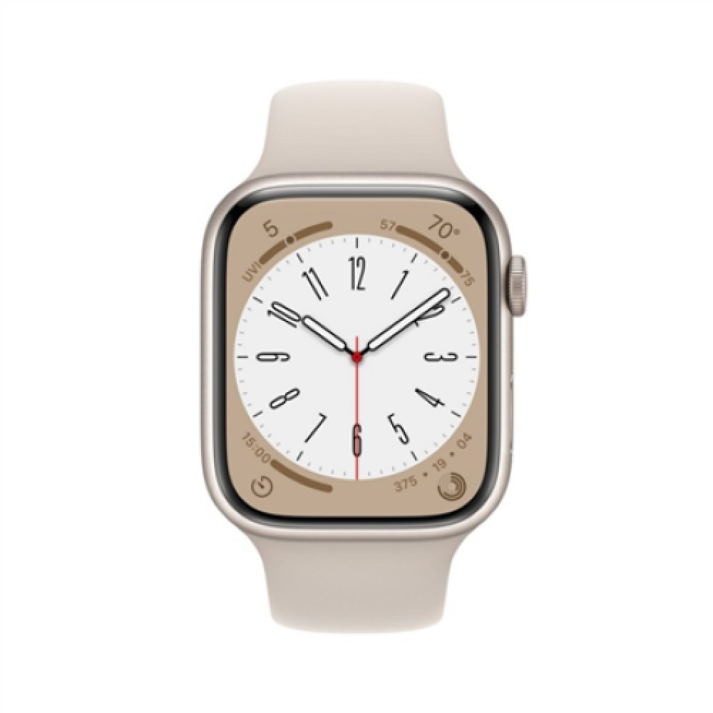Apple Watch Series 8 Smart watches GPS (satellite) Retina LTPO OLED Touchscreen 45mm Waterproof Bluetooth Wi-Fi Starlight