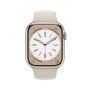 Apple Watch Series 8 Smart watches GPS (satellite) Retina LTPO OLED Touchscreen 45mm Waterproof Bluetooth Wi-Fi Starlight