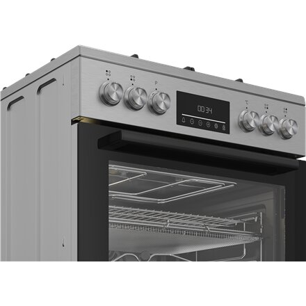 BEKO Cooker , FBMA61330GXDT , Hob type Gas , Oven type Electric , Stainless Steel , Width 60 cm , Depth 60 cm , Grilling , LED , Energy efficiency class A , 72 L