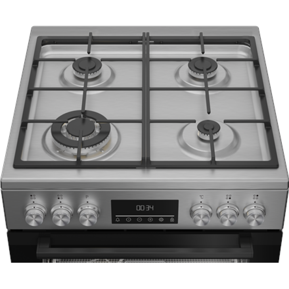 BEKO Cooker , FBMA61330GXDT , Hob type Gas , Oven type Electric , Stainless Steel , Width 60 cm , Grilling , LED , Depth 60 cm , 72 L