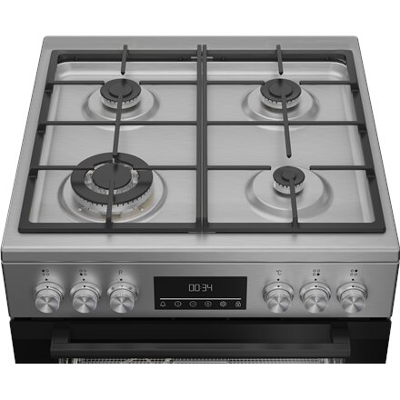 BEKO Cooker , FBMA61330GXDT , Hob type Gas , Oven type Electric , Stainless Steel , Width 60 cm , Depth 60 cm , Grilling , LED , Energy efficiency class A , 72 L