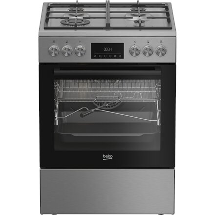 BEKO Cooker , FBMA61330GXDT , Hob type Gas , Oven type Electric , Stainless Steel , Width 60 cm , Depth 60 cm , Grilling , LED , Energy efficiency class A , 72 L