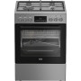 BEKO Cooker , FBMA61330GXDT , Hob type Gas , Oven type Electric , Stainless Steel , Width 60 cm , Depth 60 cm , Grilling , LED , Energy efficiency class A , 72 L