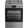 BEKO Cooker , FBMA61330GXDT , Hob type Gas , Oven type Electric , Stainless Steel , Width 60 cm , Grilling , LED , Depth 60 cm , 72 L