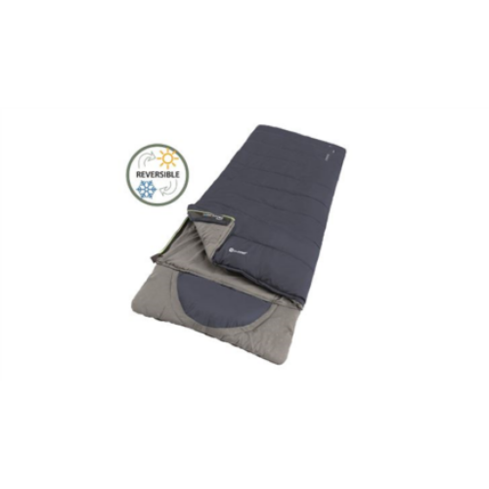 Outwell Contour Lux Deep Blue R, Sleeping Bag - Right Zipper, 220 x 85 cm, YKK 2-way L-shape open-end with auto lock, Deep Blue