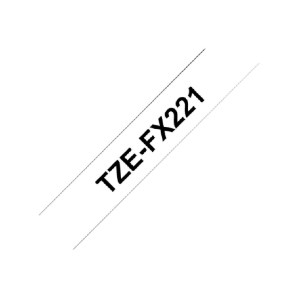 Brother , TZe-FX221 Flexible ID Laminated Tape , Black on White , TZe , 8 m , 0.9 cm