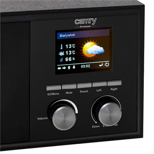 Camry , Internet radio , CR 1180 , Alarm function , AUX in , Black