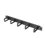 Lanberg 19 cable management panel with 5 plastic holders 1U type B , AK-1202-B , Black