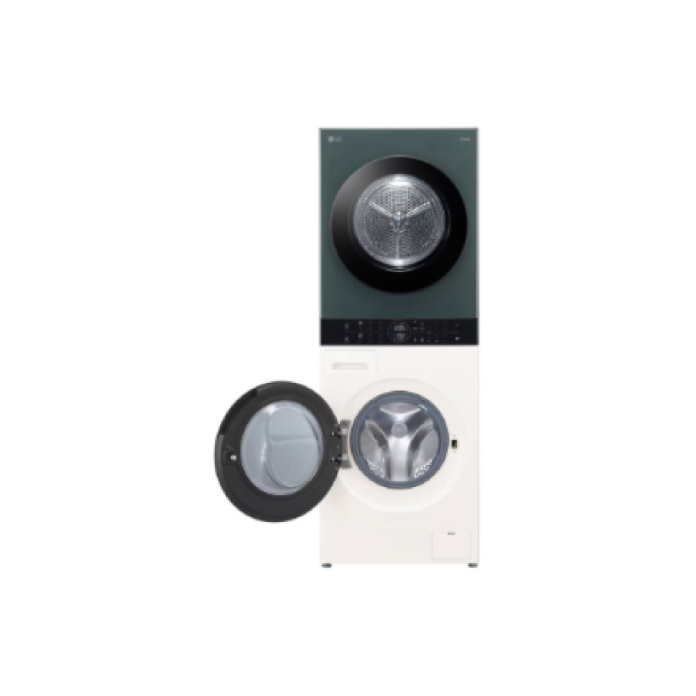 LG Washing machine with dryer , WT1210EGF , Energy efficiency class A/C , Front loading , Washing capacity 12 kg , 1400 RPM , Depth 66 cm , Width 60 cm , LED , Drying system , Drying capacity 10 kg , Steam function , Beige/Green