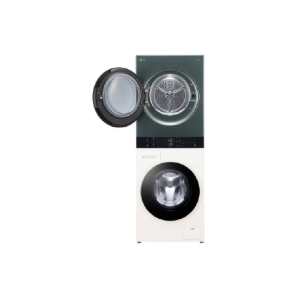 LG Washing machine with dryer , WT1210EGF , Energy efficiency class A/C , Front loading , Washing capacity 12 kg , 1400 RPM , Depth 66 cm , Width 60 cm , LED , Drying system , Drying capacity 10 kg , Steam function , Beige/Green