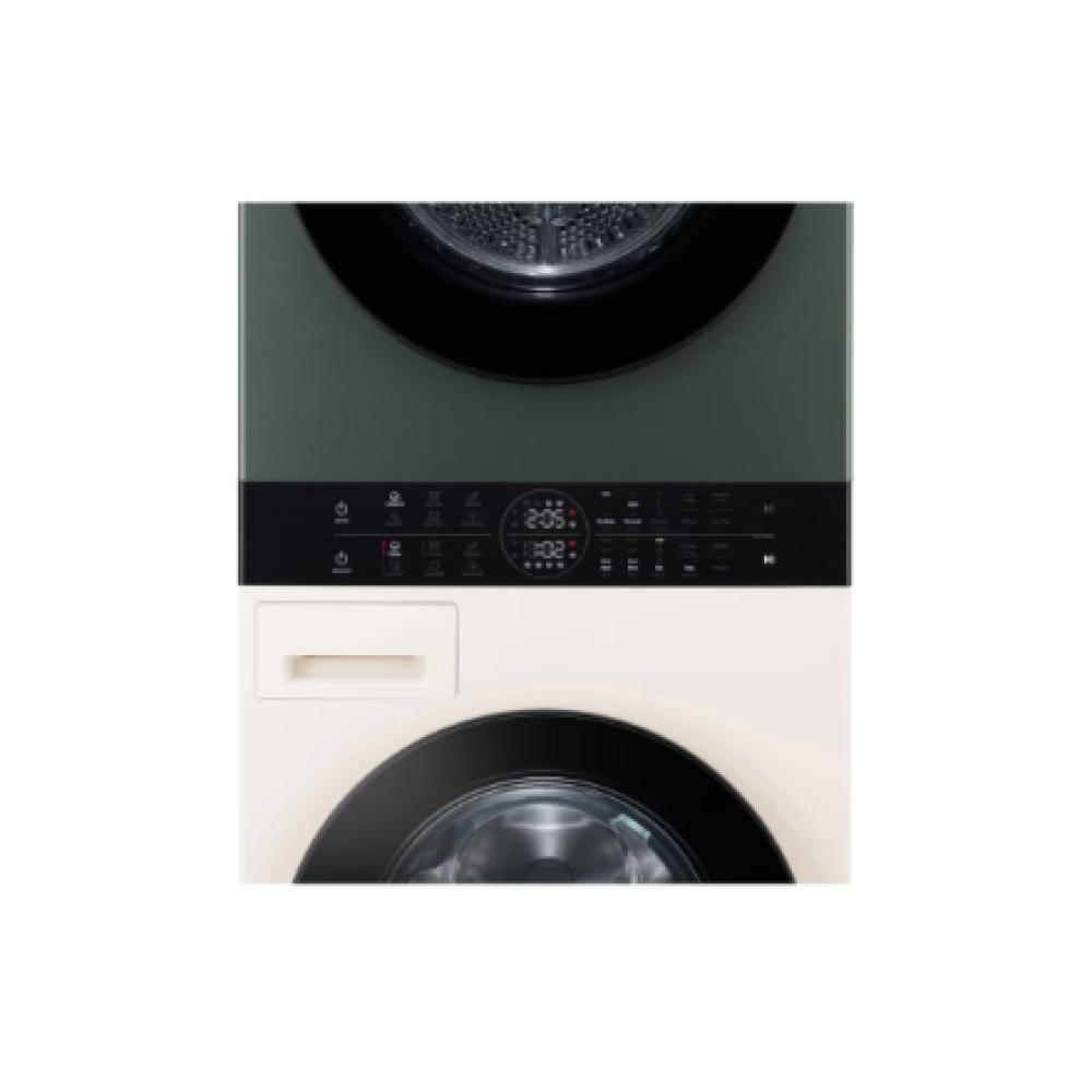 LG Washing machine with dryer , WT1210EGF , Energy efficiency class A/C , Front loading , Washing capacity 12 kg , 1400 RPM , Depth 66 cm , Width 60 cm , LED , Drying system , Drying capacity 10 kg , Steam function , Beige/Green