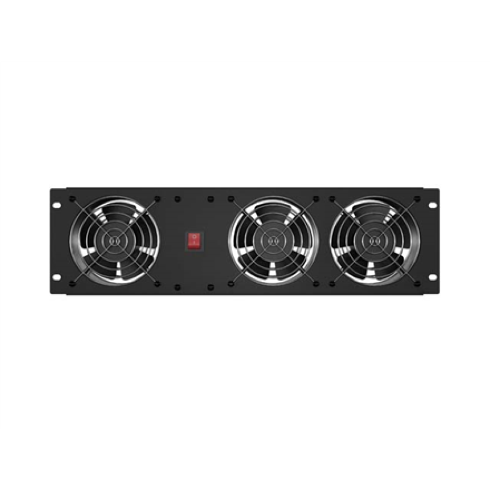 Lanberg Vertical Ventilation Panel 19 3U for Rack three Fans 230V , AK-1506-B , Black