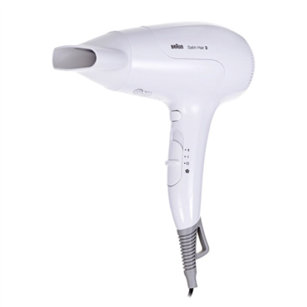 Braun , Hair Dryer , HD385 , 2000 W , Number of temperature settings 3 , Ionic function , Diffuser nozzle , White
