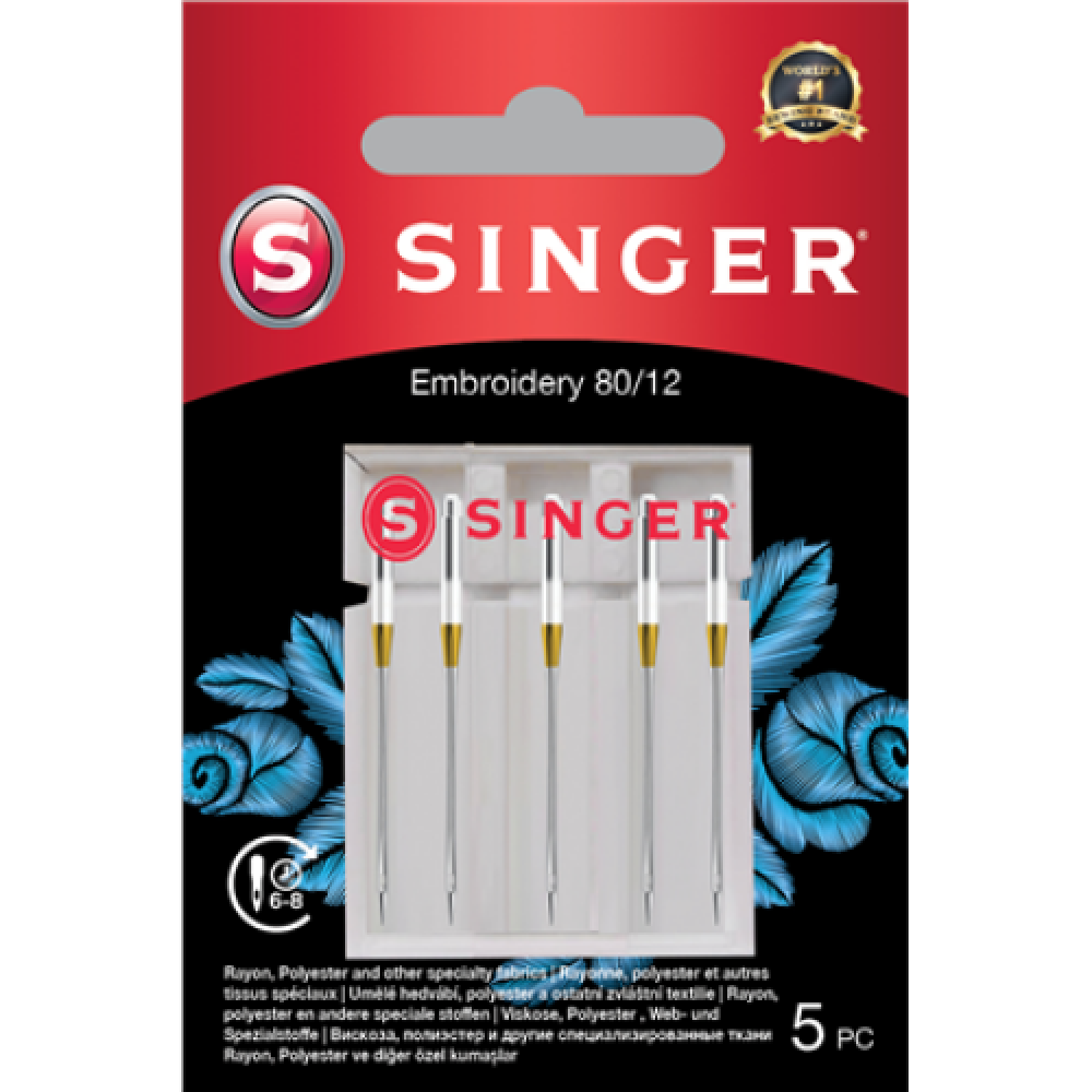 Singer Embroidery Needle 80/12 5PK