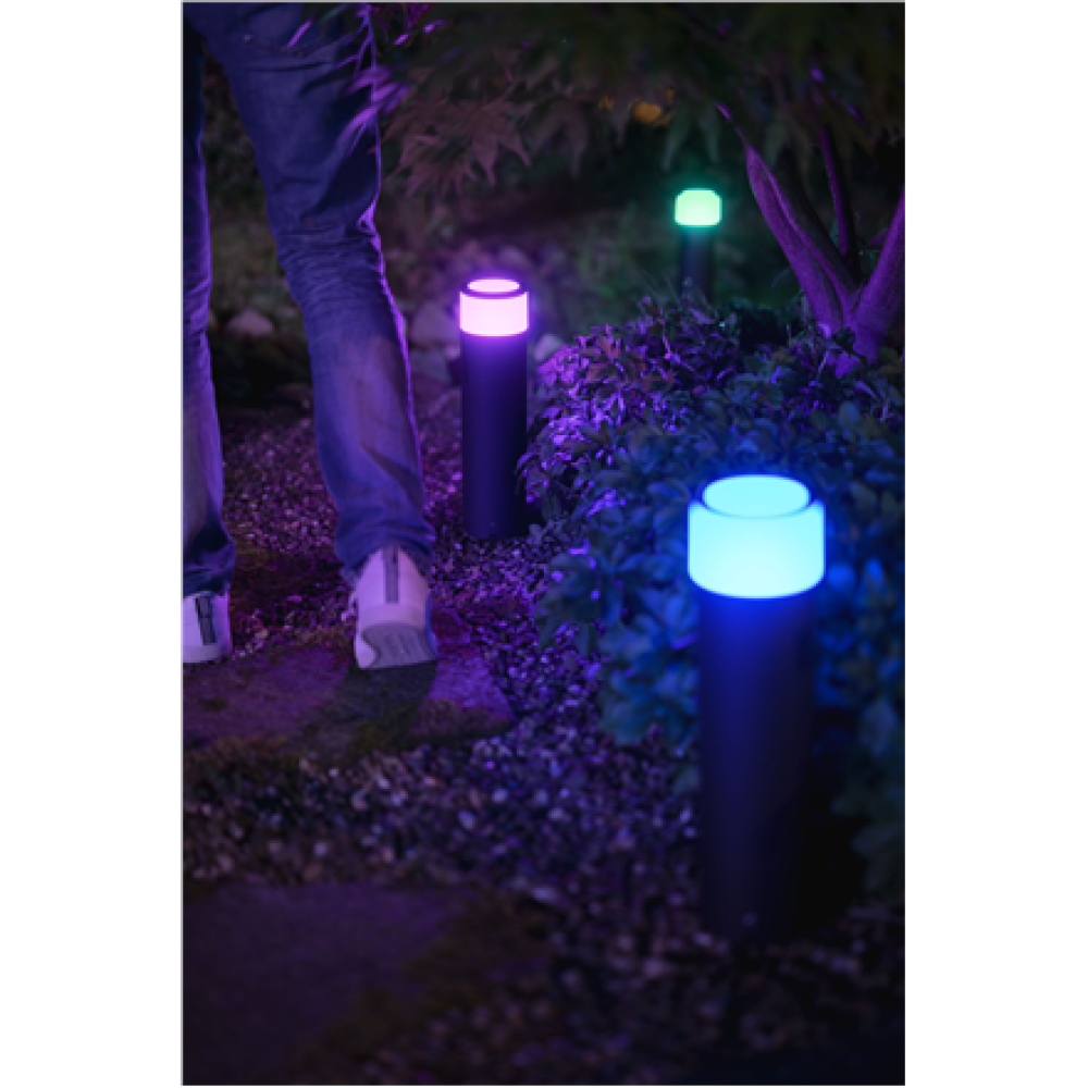 Philips Hue WCA Calla Outdoor Large Bollard, Black , 8 W , 2000-6500 Hue White Colour Ambiance
