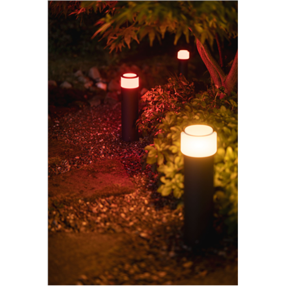 Philips Hue WCA Calla Outdoor Large Bollard, Black , 8 W , 2000-6500 Hue White Colour Ambiance