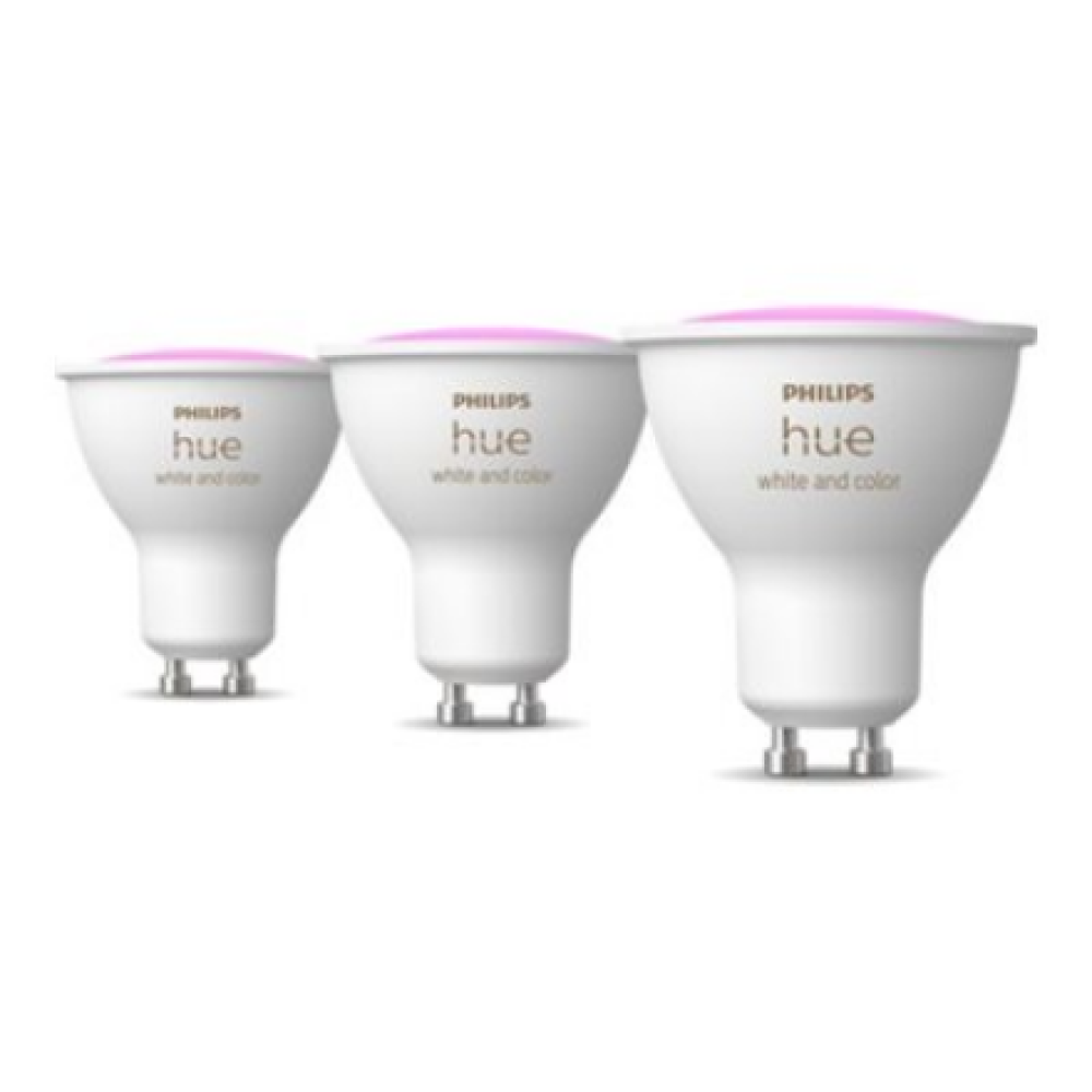 Philips Hue Smart Spotlight, 3pcs pack , GU10 , 4.2 W , White and colour light