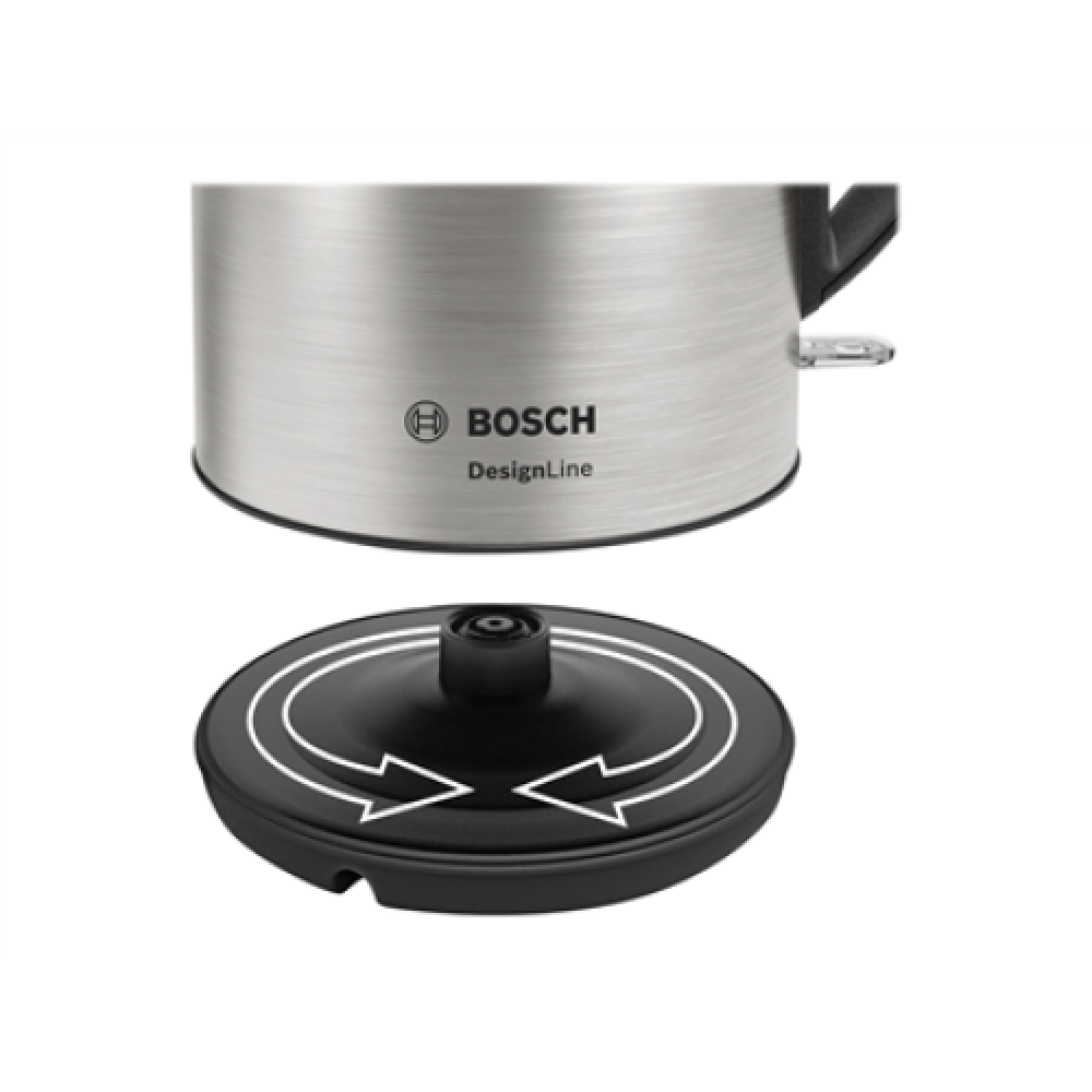 Bosch , Kettle , DesignLine TWK3P420 , Electric , 2400 W , 1.7 L , Stainless steel , 360° rotational base , Stainless steel/Black
