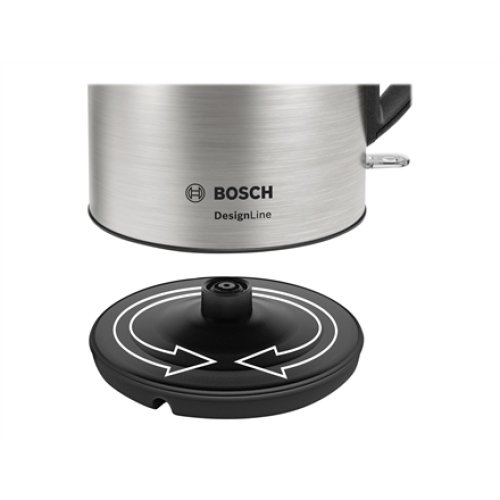 Bosch , Kettle , DesignLine TWK3P420 , Electric , 2400 W , 1.7 L , Stainless steel , 360° rotational base , Black/Stainless Steel