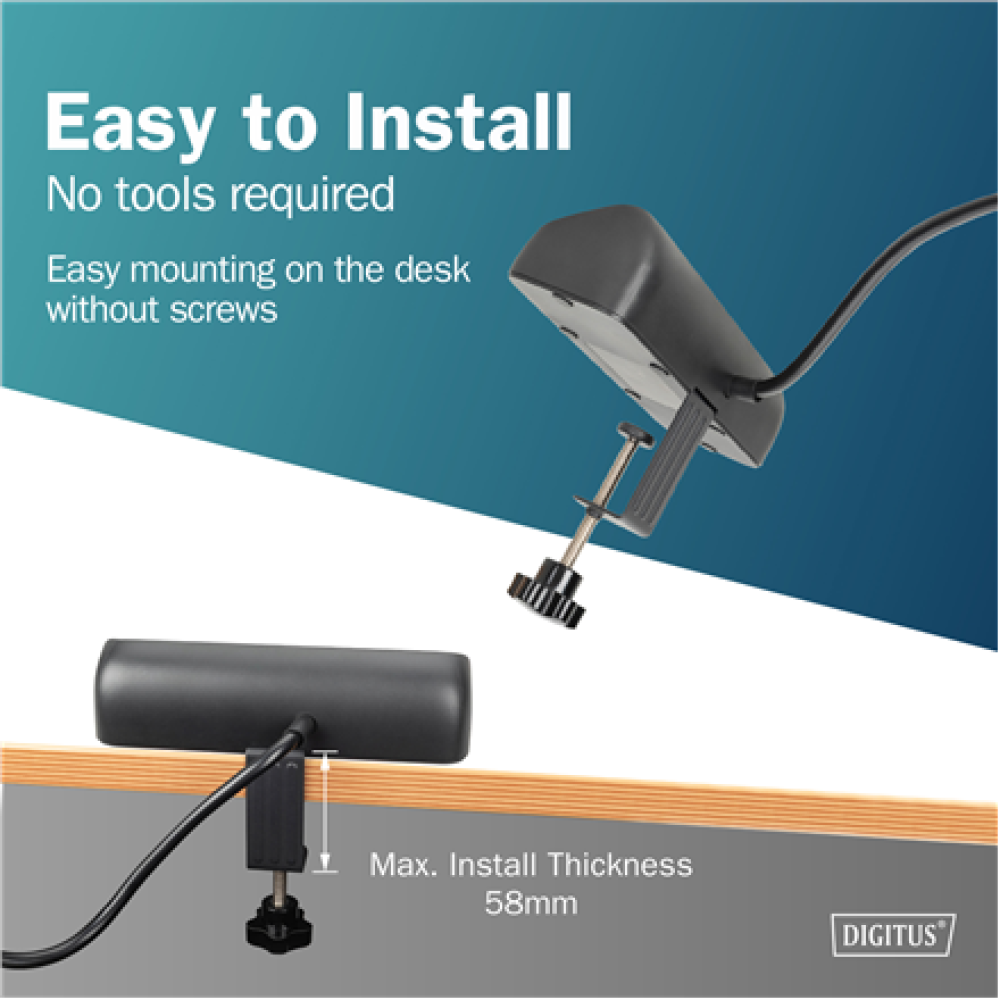 Digitus 3-way office socket strip with 2x USB-A and 1x USB-C connections , DA-70625