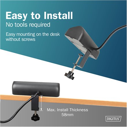 Digitus 3-way office socket strip with 2x USB-A and 1x USB-C connections , DA-70625