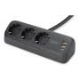 Digitus 3-way office socket strip with 2x USB-A and 1x USB-C connections , DA-70625