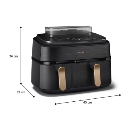 Philips Dual Steam Air Fryer , NA552/00 5000 Series , Power 2750 W , Capacity 9 L , RapidAir Plus , Black