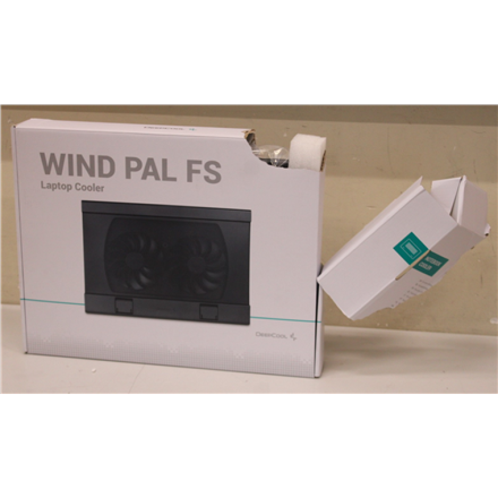 SALE OUT. Deepcool , Laptop cooler Wind Pal FS , slim, portabel , highe performance, two 140mm fans, 2 xUSB Hub, up tp 17 , DAMAGED PACKAGING , 382x262x46mm mm , 922g g
