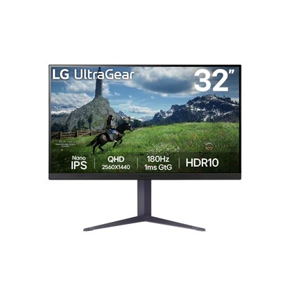 LG , 32GS85Q-B , 32 , IPS , QHD , 16:9 , 180 Hz , 1 ms , 2560 x 1440 pixels , 350 cd/m² , HDMI ports quantity 2