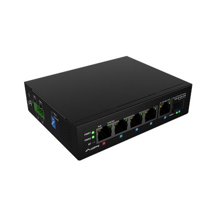 Lanberg , Switch PoE 1xBT 3xAT SFP/ETH Din Unmanagment Fast Ethernet , ILFE-4P-1GE-1S-90