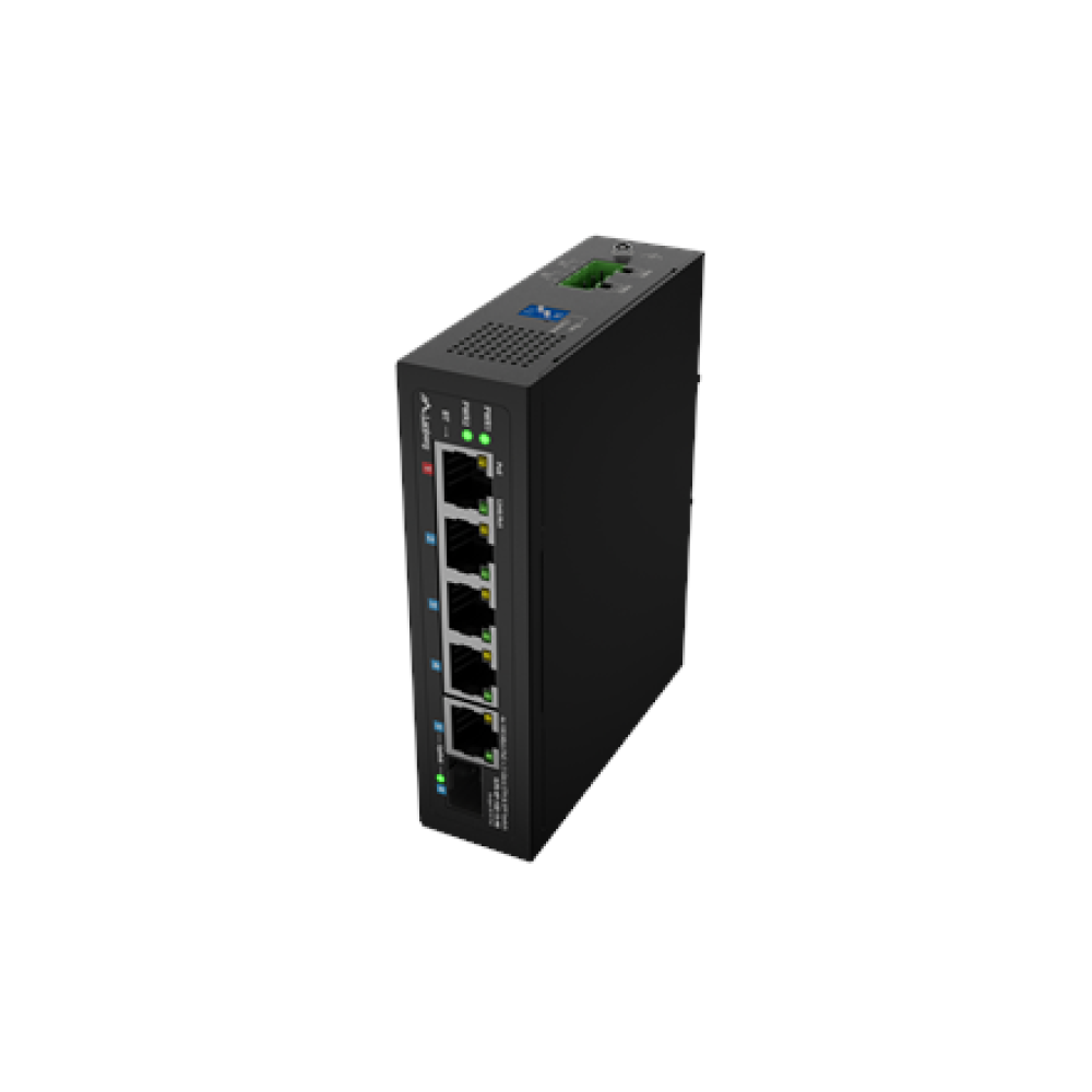 Lanberg Switch PoE 1xBT 3xAT SFP/ETH Din Unmanagment Fast Ethernet , ILFE-4P-1GE-1S-90