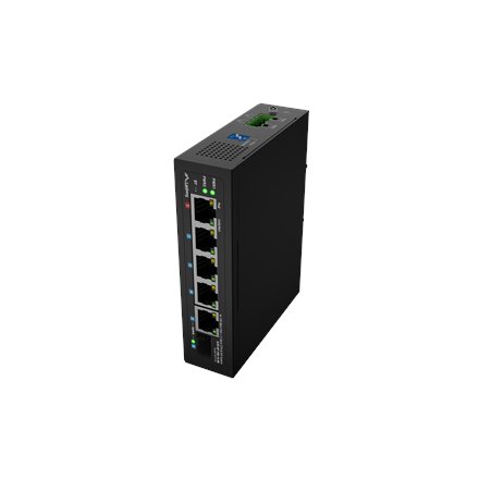 Lanberg , Switch PoE 1xBT 3xAT SFP/ETH Din Unmanagment Fast Ethernet , ILFE-4P-1GE-1S-90