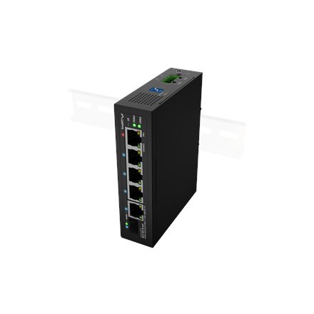 Lanberg , Switch PoE 1xBT 3xAT SFP/ETH Din Unmanagment Fast Ethernet , ILFE-4P-1GE-1S-90