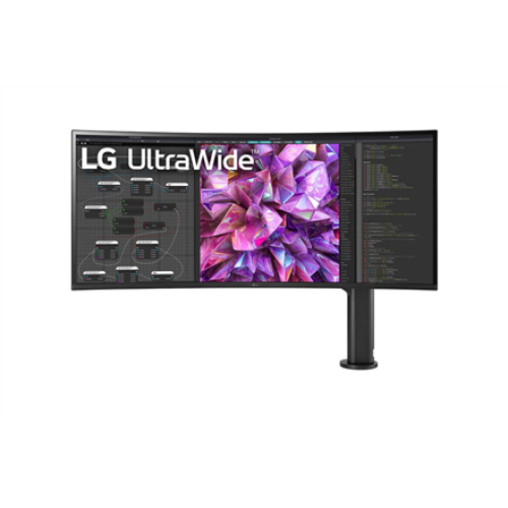 LG , Curved Monitor with Ergo Stand , 38WQ88C-W , 38 , IPS , UHD , 21:9 , 60 Hz , 5 ms , 3840 x 1600 , 300 cd/m² , HDMI ports quantity 2