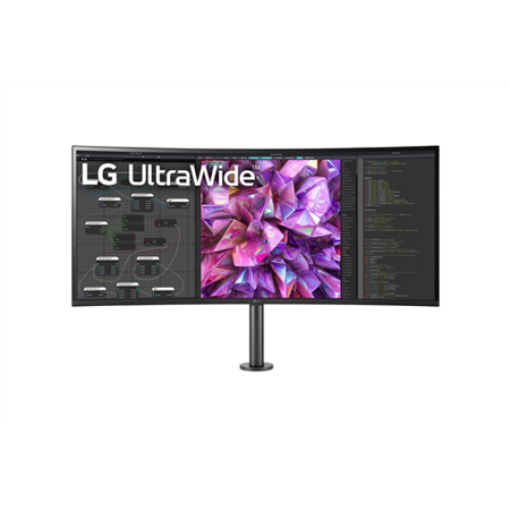 LG , Curved Monitor with Ergo Stand , 38WQ88C-W , 38 , IPS , UHD , 21:9 , 60 Hz , 5 ms , 3840 x 1600 , 300 cd/m² , HDMI ports quantity 2
