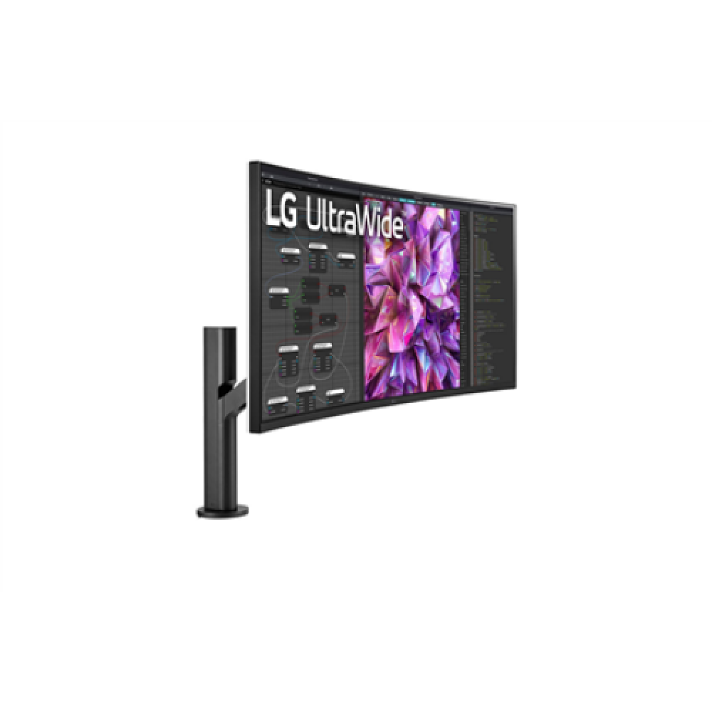 LG , Curved Monitor with Ergo Stand , 38WQ88C-W , 38 , IPS , UHD , 21:9 , 60 Hz , 5 ms , 3840 x 1600 , 300 cd/m² , HDMI ports quantity 2