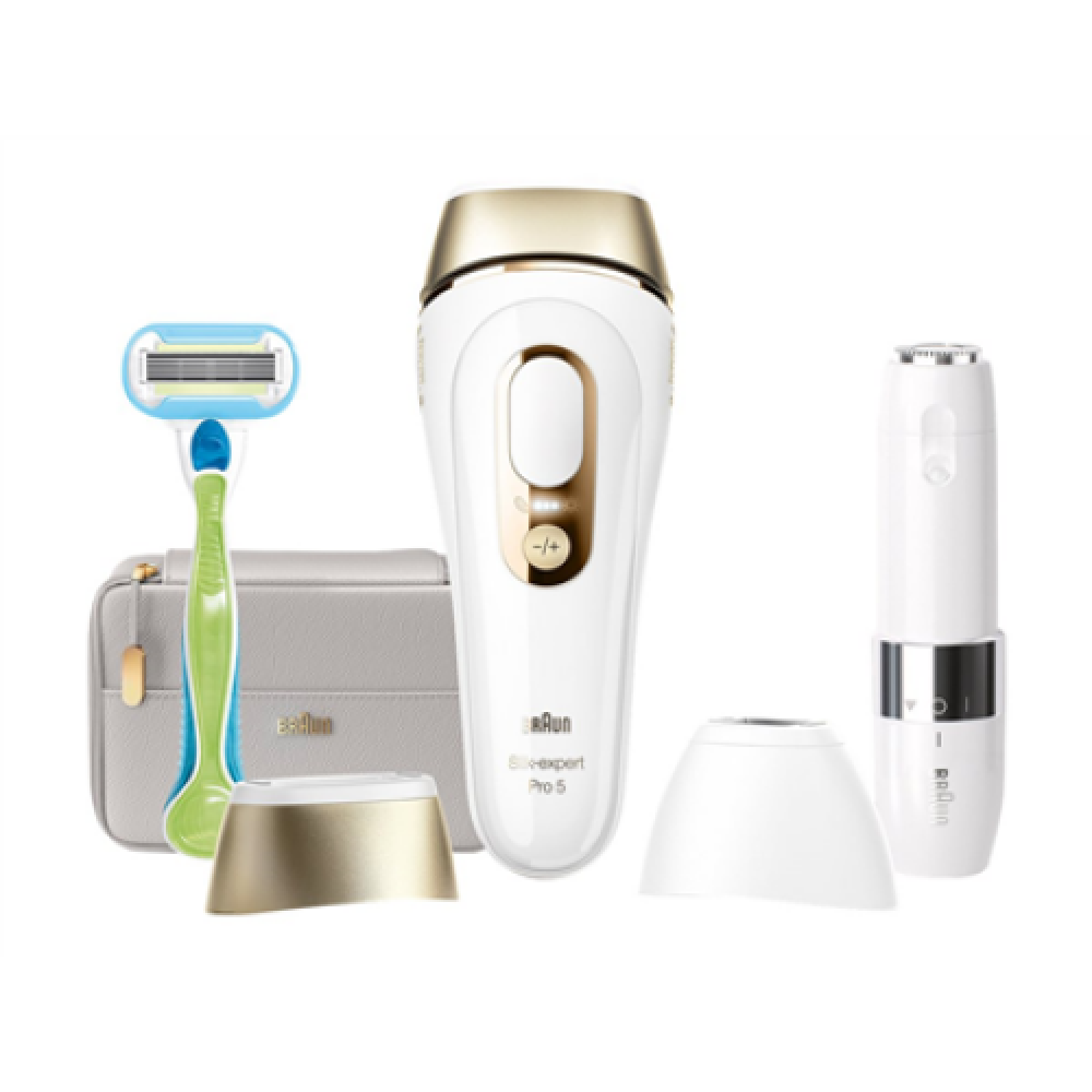 Braun Epilator PL5159 Silk-expert Pro 5 IPL Bulb lifetime (flashes) 400.000 Number of power levels 10 White/Gold
