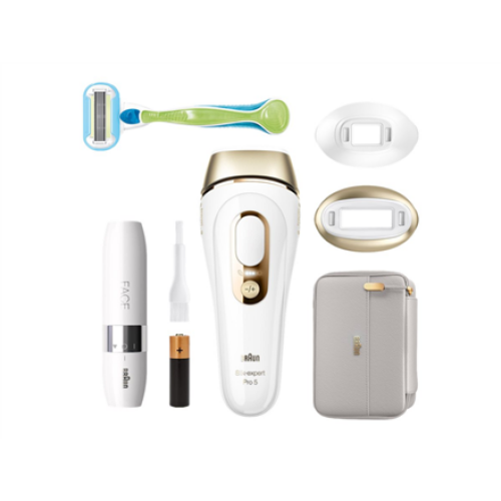Braun Epilator PL5159 Silk-expert Pro 5 IPL Bulb lifetime (flashes) 400.000 Number of power levels 10 White/Gold