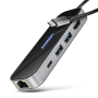 AXAGON USB-C 5Gbps GLASS 6in1 Hub , HMC-6GLN