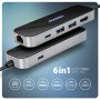 AXAGON USB-C 5Gbps GLASS 6in1 Hub , HMC-6GLN