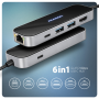 AXAGON USB-C 5Gbps GLASS 6in1 Hub , HMC-6GLN