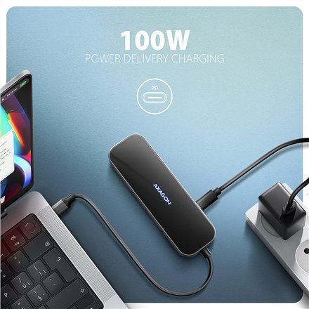 AXAGON USB-C 5Gbps GLASS 6in1 Hub , HMC-6GLN