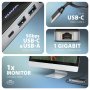 AXAGON USB-C 5Gbps GLASS 6in1 Hub , HMC-6GLN