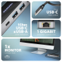 AXAGON USB-C 5Gbps GLASS 6in1 Hub , HMC-6GLN