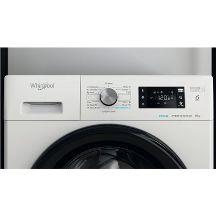 Whirlpool , Washing machine , FFB 9479 BV EE , Energy efficiency class A , Front loading , Washing capacity 9 kg , 1400 RPM , Depth 63 cm , Width 59.5 cm , Digital , Steam function , White