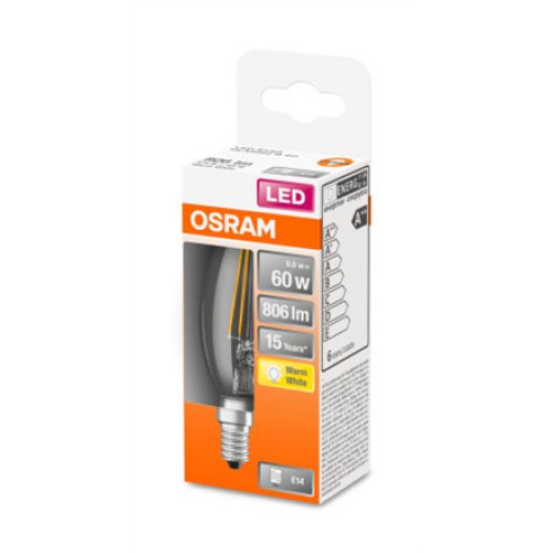 Osram Parathom Classic LED Filament 60 non-dim 6W/827 E14 bulb , E14 , 6 W , Warm White