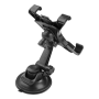 DELTACO Car Tablet Holder Adjustable 360 ° Clamp Black 7.5 A stable bracket with suction plug for mounting on the windshield or on the dashboard; The holder fits most tablets and can be easily adjusted to the desired width; Thanks to rubberized surfaces, 