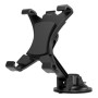 DELTACO Car Tablet Holder Adjustable 360 ° Clamp Black 7.5 A stable bracket with suction plug for mounting on the windshield or on the dashboard; The holder fits most tablets and can be easily adjusted to the desired width; Thanks to rubberized surfaces, 