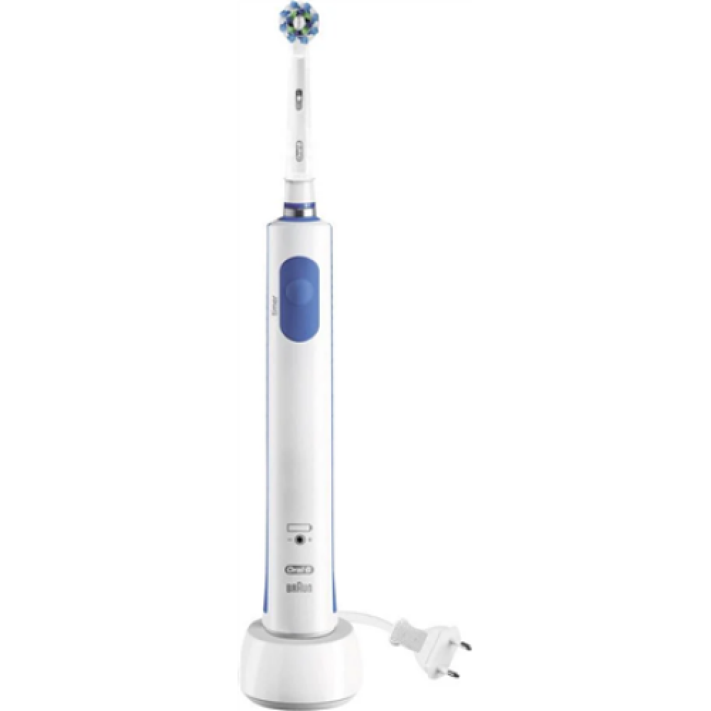 Oral-B Electric Toothbrush PRO 600 3D White Rechargeable For adults Number of brush heads included 1 White/Blue Number of teeth brushing modes 2